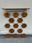 Wieszak vintage design Dania teak aluminium lata 60 70