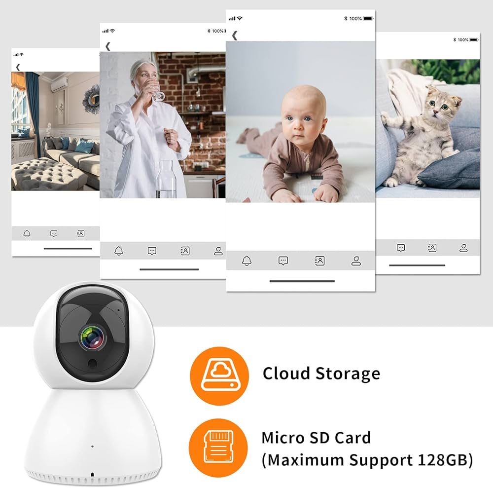 Hd smart camera , nocna radio niania Kamera IP WiFi 355° FHD 1080p