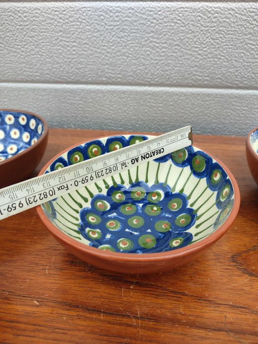 Ceramiczne Miski - ręcznie malowane - ciekawy design - vintage - Q