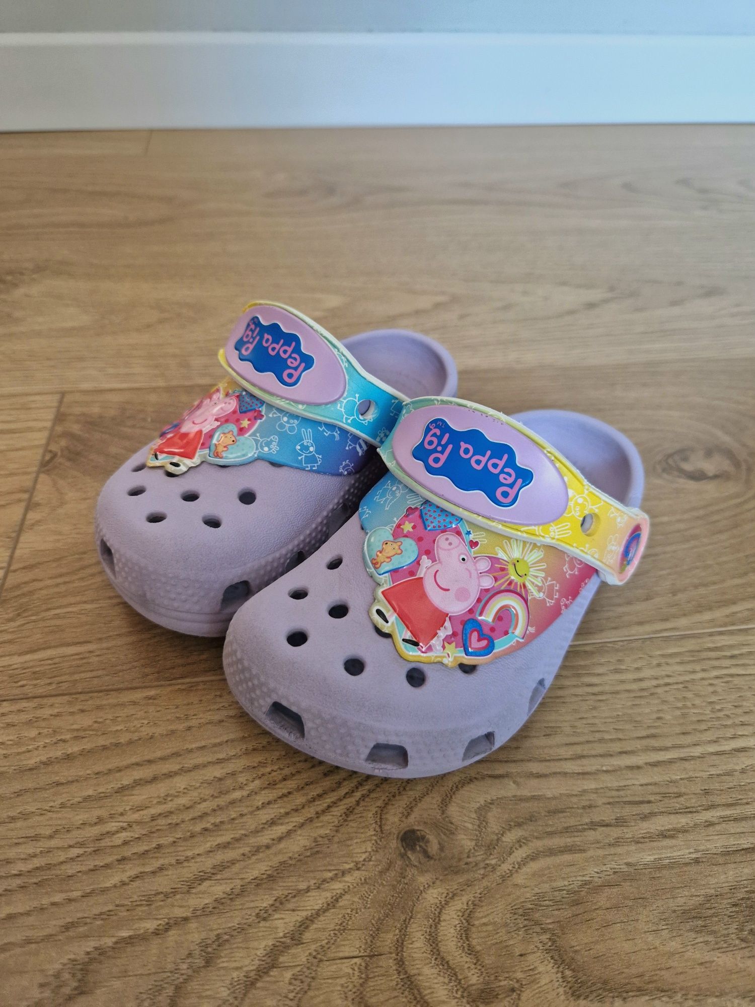 Klapki/sandały Crocs roz. 7/ 23-24 peppa fioletowe dziewczynki