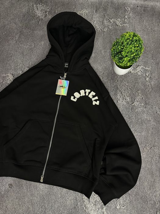 Зіп Худі Corteiz hoodie black чорне зип худи кортез