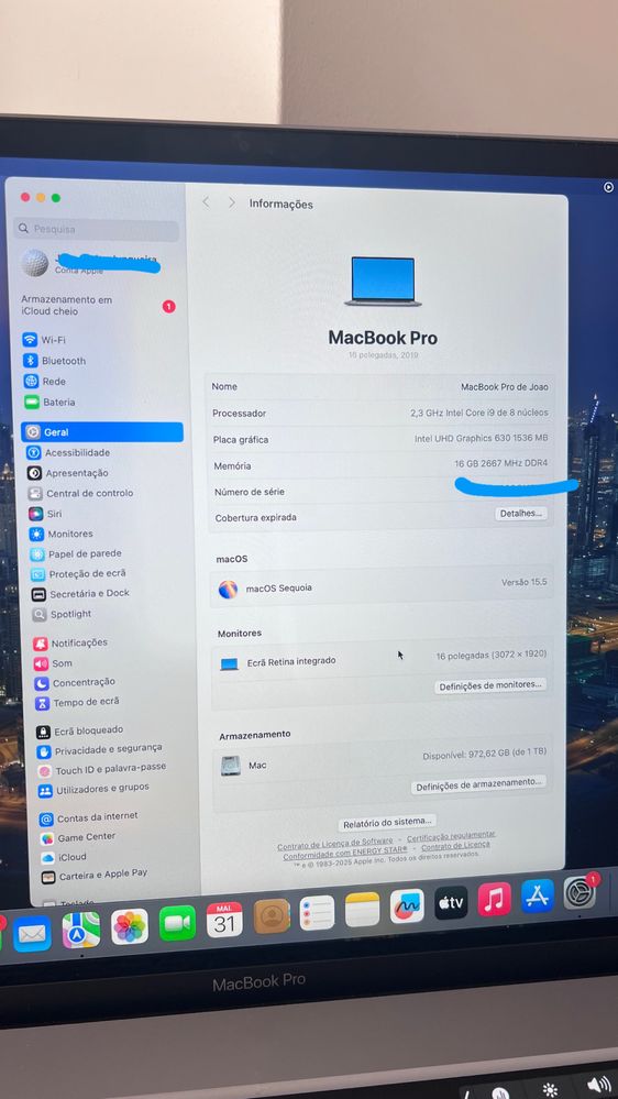 Macbook Pro i9 2019 NOVO