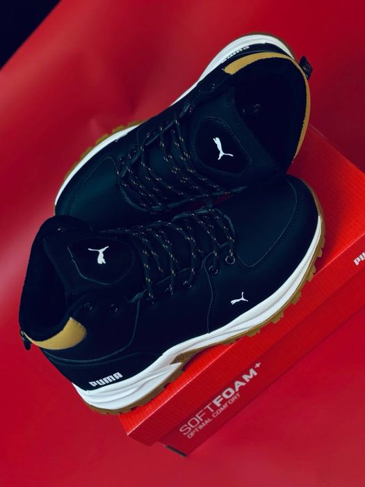 Ботинки кроссовки кожаные Пума зима / красовки пума теплые 40-45 разме