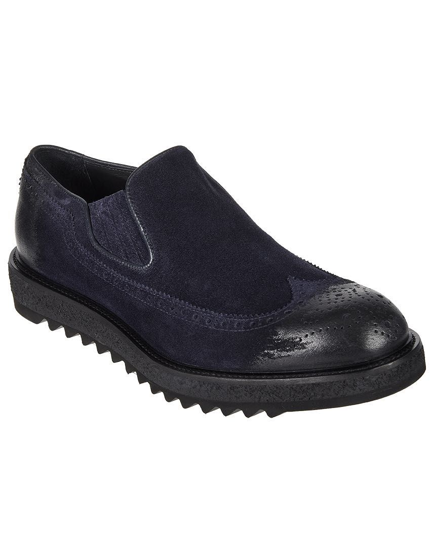Туфлі чоловічі броги Giampiero Nicola синього кольору