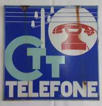 Placa esmaltada CTT Telefone