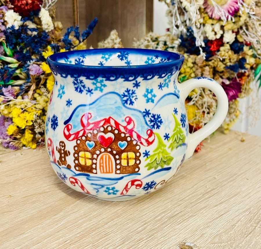 Ceramika Bolesławiec. Świąteczny Kubek 500 ml (504)