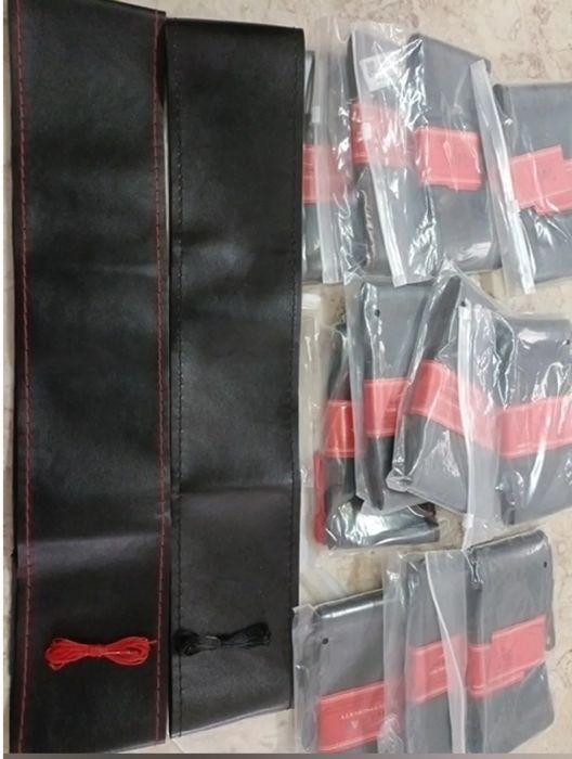 Capa de volante em pele, foles...