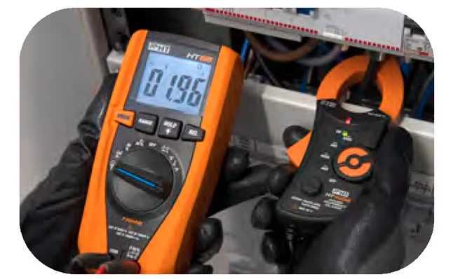 Multímetro Digital HT65 TRMS (Tensão CC até 1500V) + Transd. com Pinça