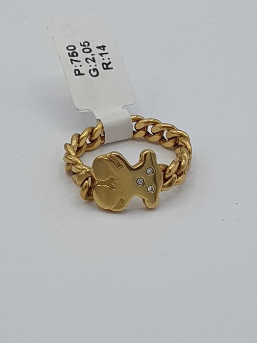 Złoty pierścionek Tous z diamentem P: 750/ G: 2,05/ CT: 0,02