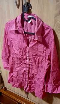 Różowa koszula w paski H&M m/l