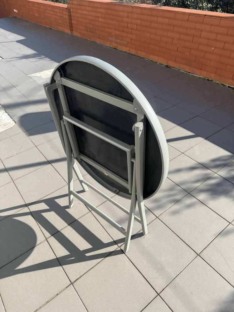 Mesa vidro e aluminio desmontável