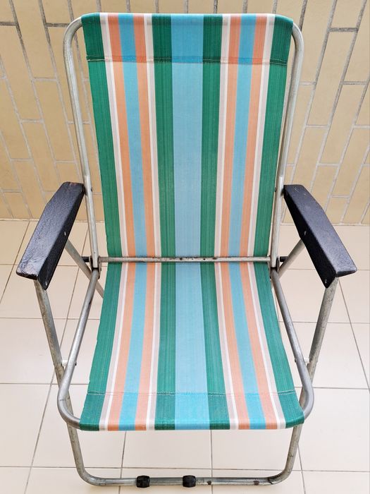 Cadeira vintage anos 70 praia campismo