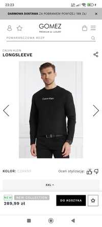 Long sleeve Nowa Calvin Klein new bluzka cienka czarna black