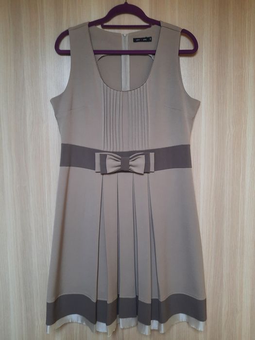 Sukienka damska z kokardką na chrzest, komunie, wesele