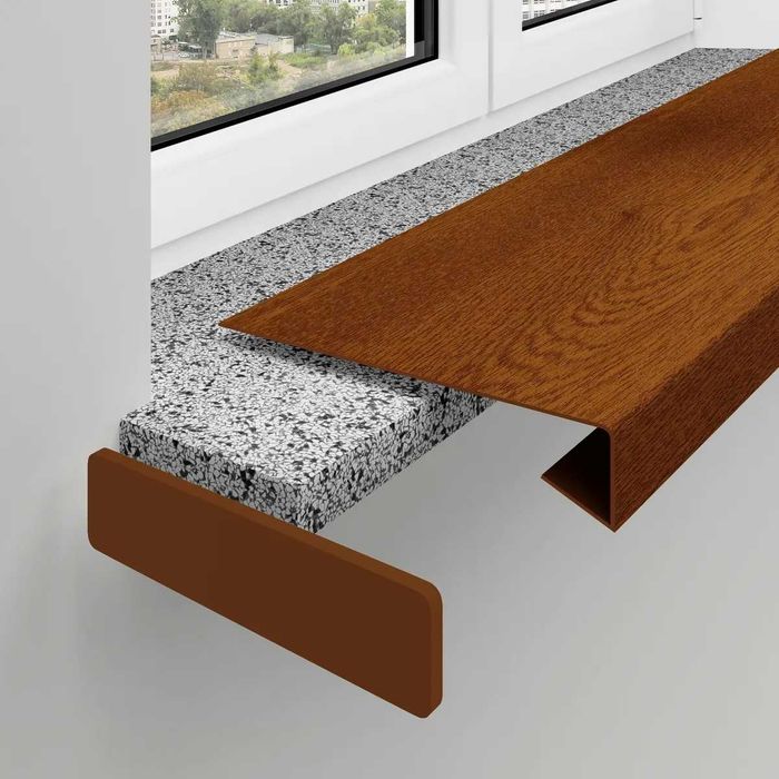 Parapet nakładkowy PCV złoty dąb - OD RĘKI