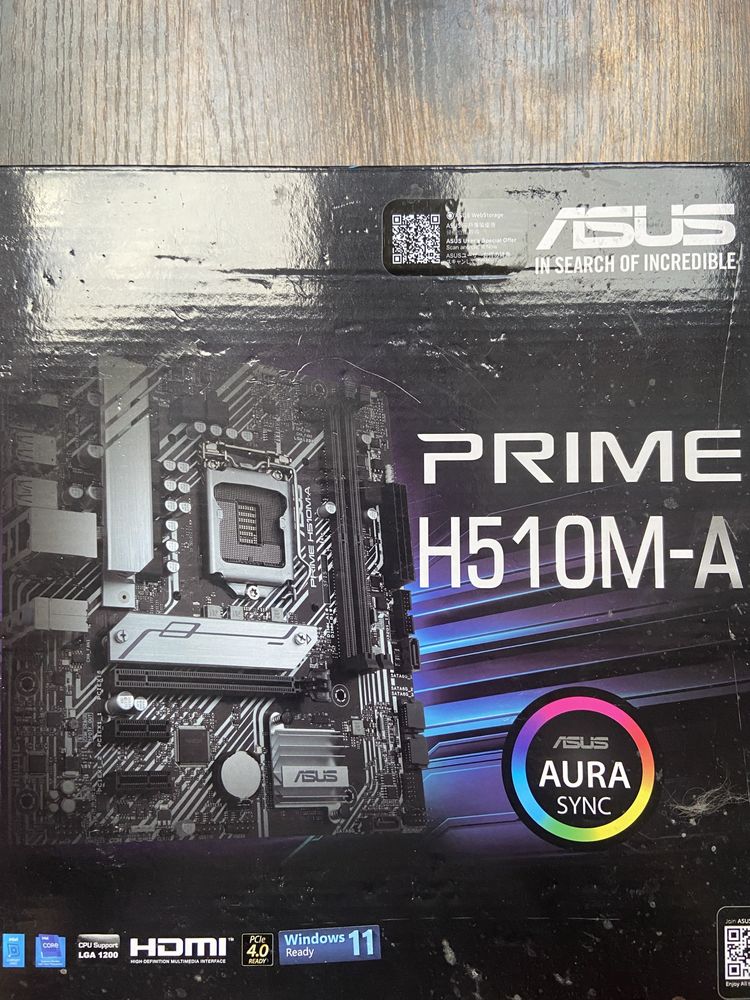 Płyta główna Asus H510M-A + procesor intel i3 10100f