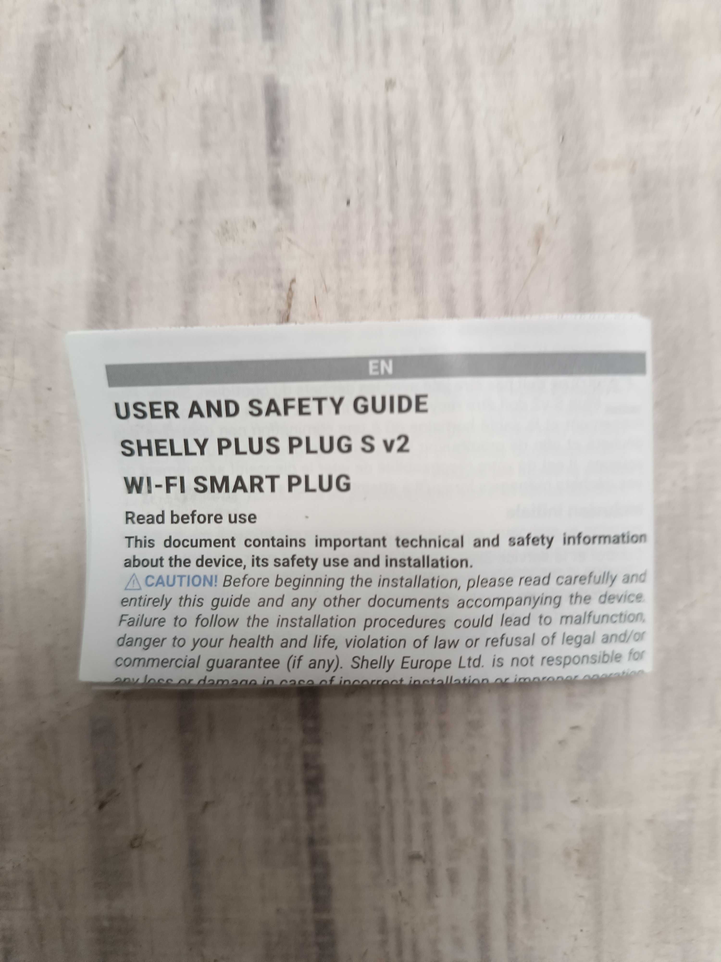 Shelly Plus Plug S Розумна розетка з функцією вимірювання 10 А