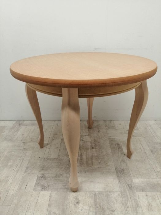 stół okrągły do jadalni dąb okleina mały nowy ludwikowski