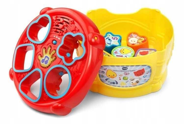 Vtech interaktywny bębenek,sorter,klocki,światło,dźwięk,kształty