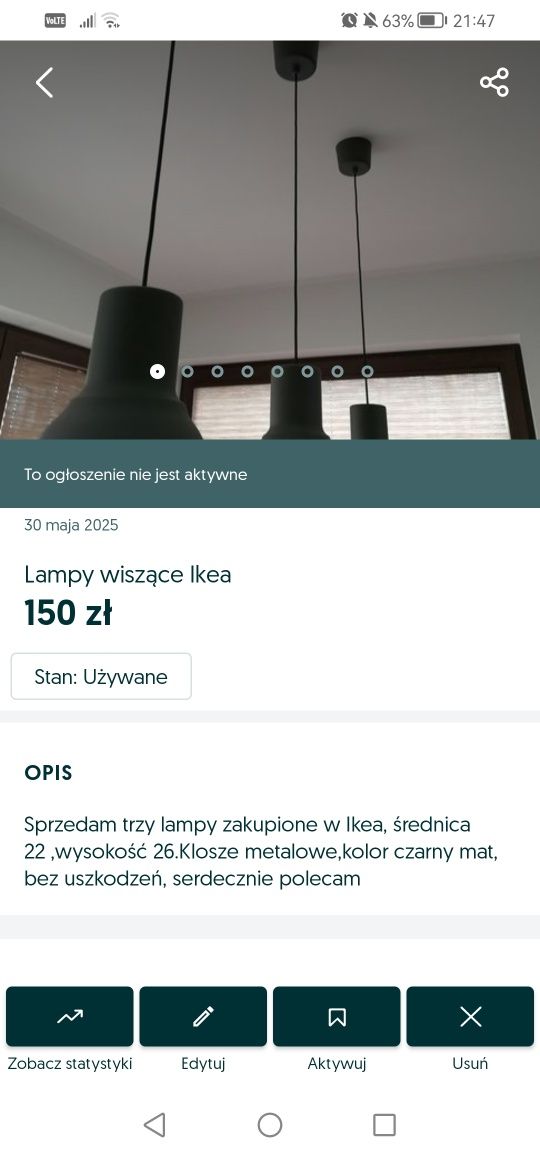 Lampy wiszące Ikea