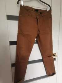 Spodnie bezowe karmel brązowe musztardowe H&m 40 42