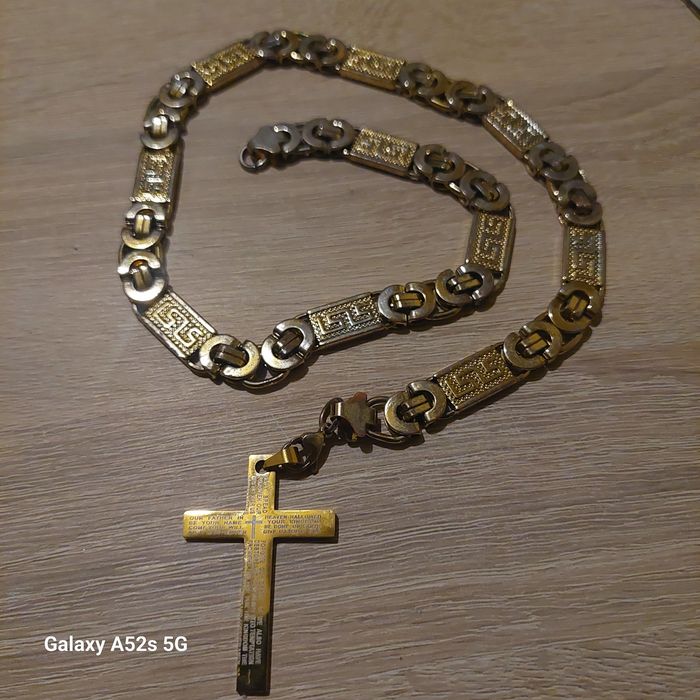 Łańcuch i sygnet pozłacany męski VERSACE
