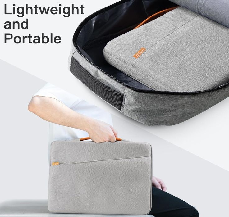 Torba na laptopa, notebooka, etui, aktówka, 14 cali, jasnoszara