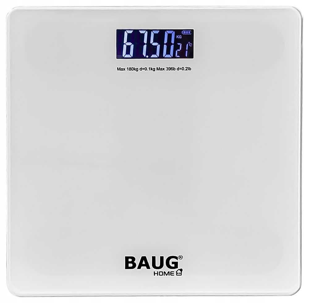 WAGA ELEKTRONICZNA SZKLANA Łazienkowa 180kg Precyzja Biała Do Łazienki