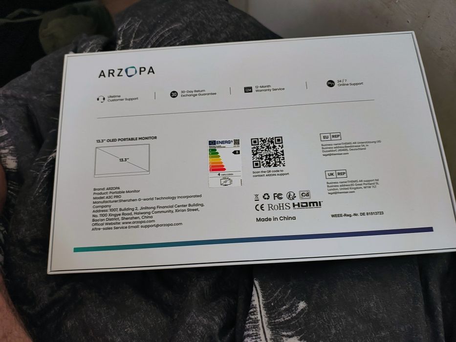 Monitor przenośny. Arzopa oled 13.3 cala