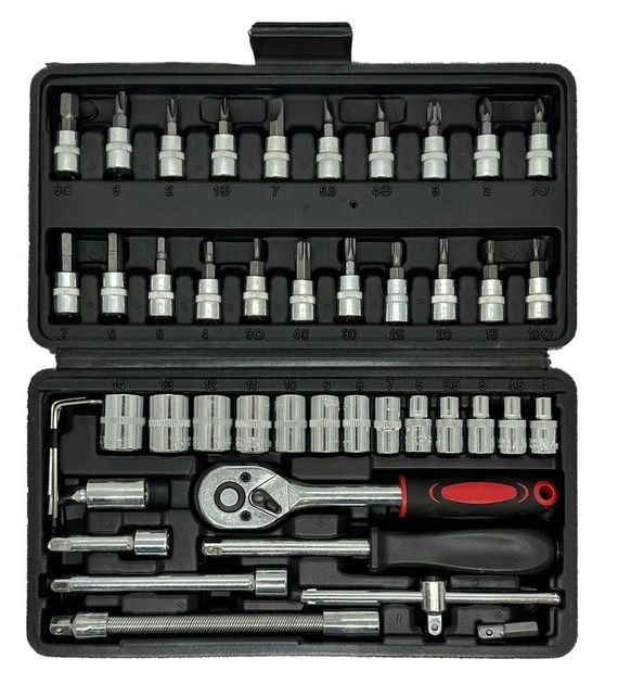 Набір інструментів Wrench Socket Set New Tools 46 предметів у кейсі