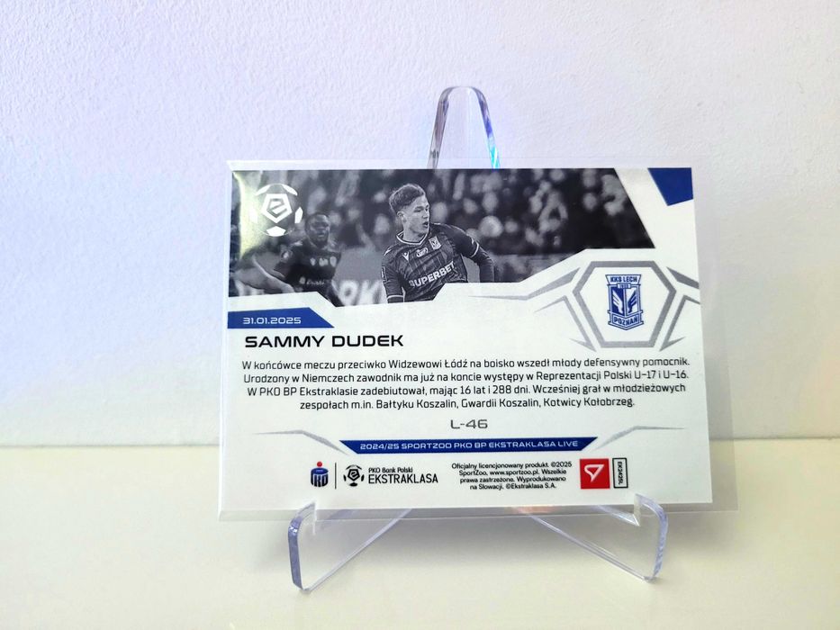 Karta L-46 Sammy Dudek Lech Poznań Ekstraklasa 2024/25 LIVE lim: 44/92
