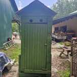 WC budowlany toaleta drewno