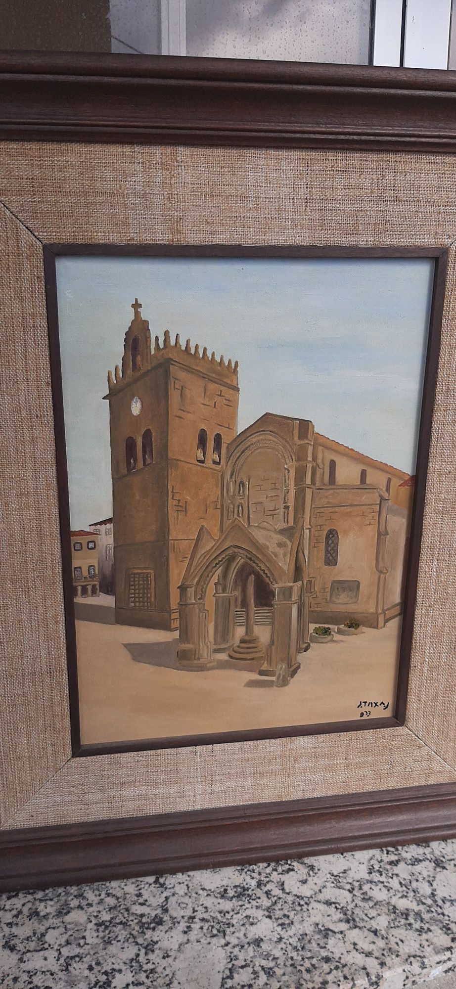 Magnífica Pintura óleo Sobre Madeira  Igreja  da Senhora
