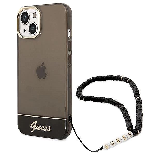 Etui Guess Translucent Pearl Strap na iPhone 14 - czarne