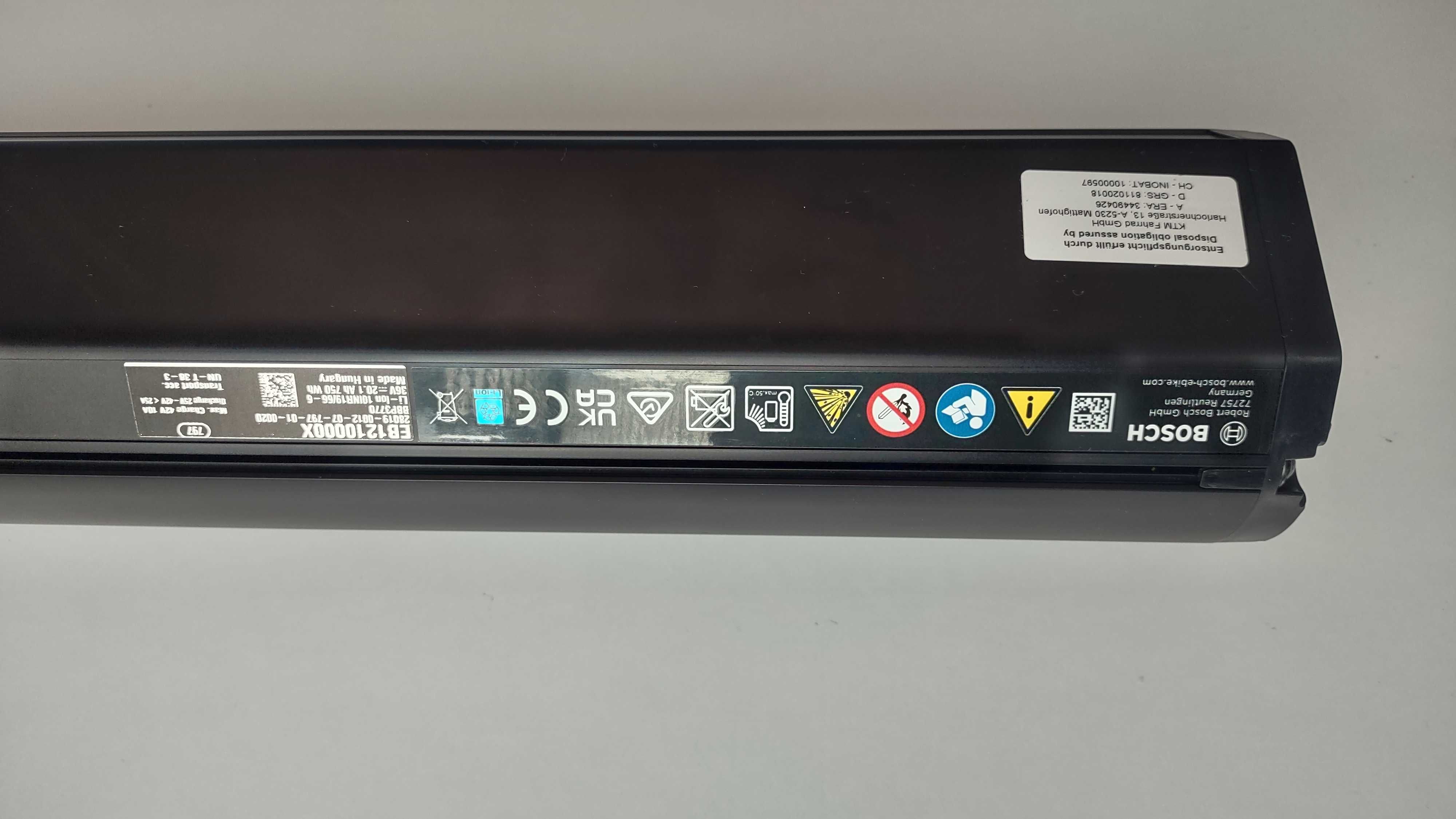 Bateria pozioma Bosch Power tube 750 Smart stan bardzo dobry