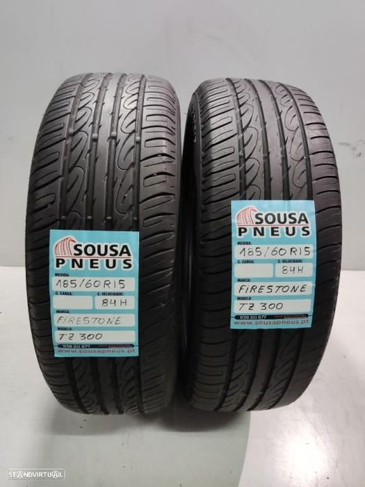 2 pneus semi novos 185-60r15 firestone - oferta dos portes