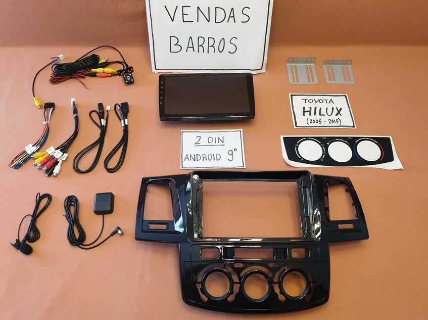 (NOVO) Rádio 2DIN • Toyota HILUX (2005 até 2015) • Android GPS 4+32GB