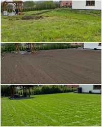 Usługi ogrodnicze zakładanie trawników glebogryzarka separacyjna