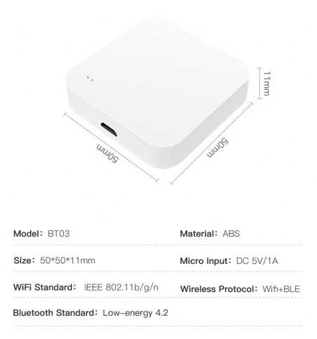 Bramka Gateway Hub -TUYA- Bluetooth - zdalne sterowanie - BT03 - 10szt