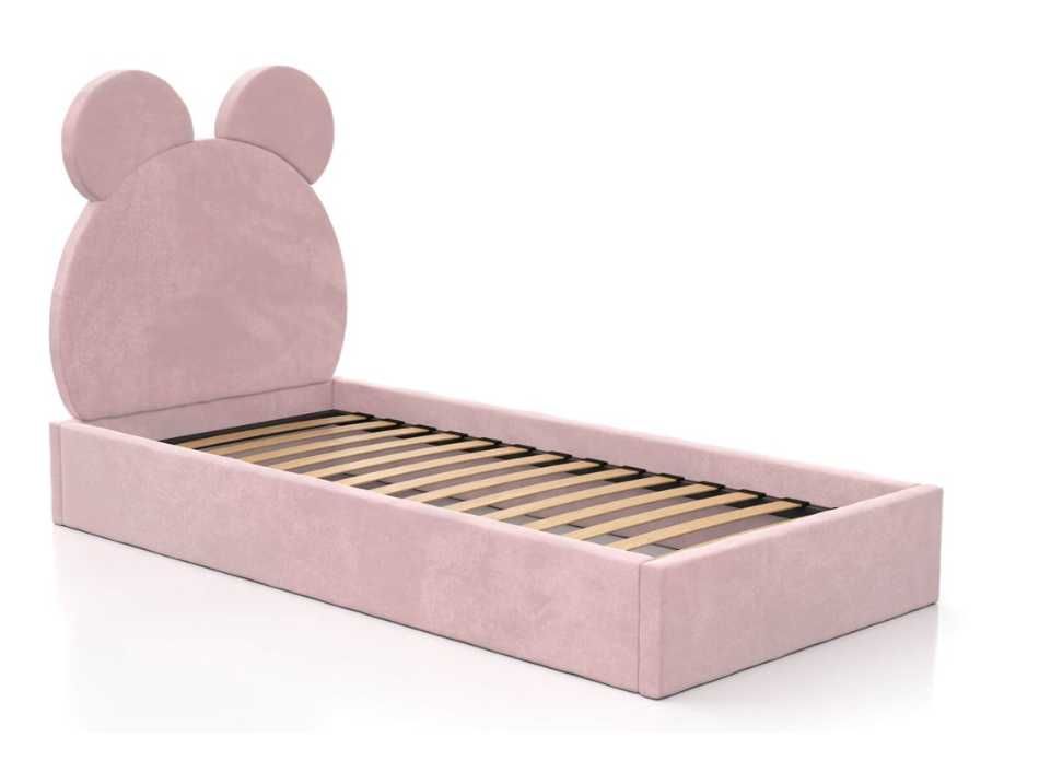 Łóżko tapicerowane z pojemnikiem 90x200 beżowy Velvet Kids Line 1 Miś
