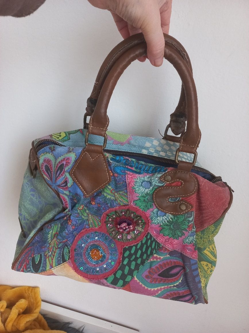 Torba w kształcie kuferka, z materialu, Desigual