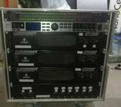 Końcówka mocy behringer ep2500, crossover, amp rack , case 10u barczak