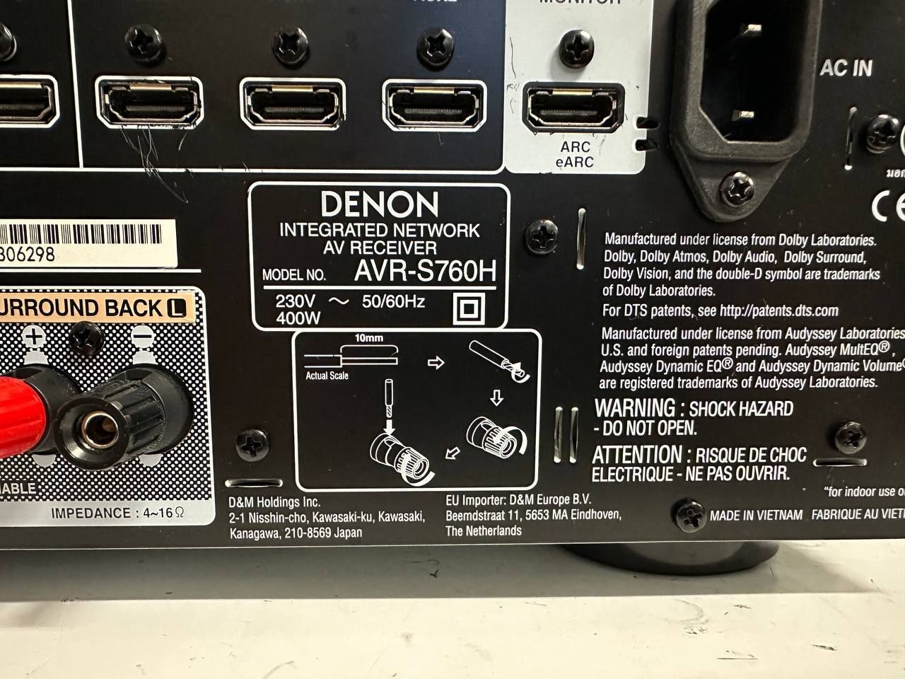 AV 7.2 Denon avr s 760 , 140 Wat, 4/8K Hdmi,USB,WiFi, Bluetooth