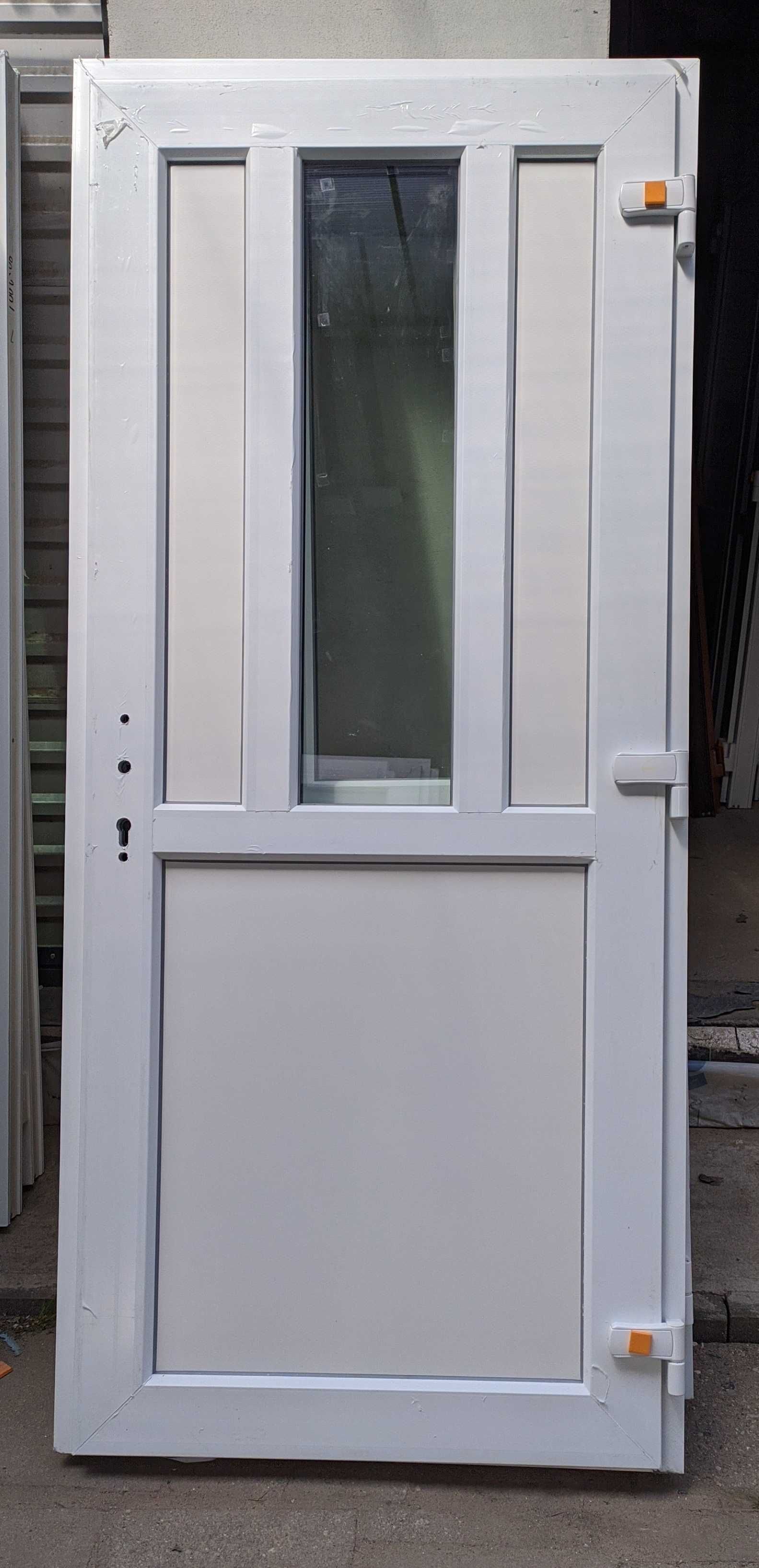 Drzwi  CIEPŁE zewnętrzne PCV 100x210  złoty dąb