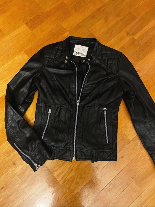 Kurtka skórzana ramoneska Zara skóra naturalna leather