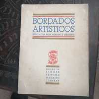 livro antigo , bordados artisticos maquinas singer