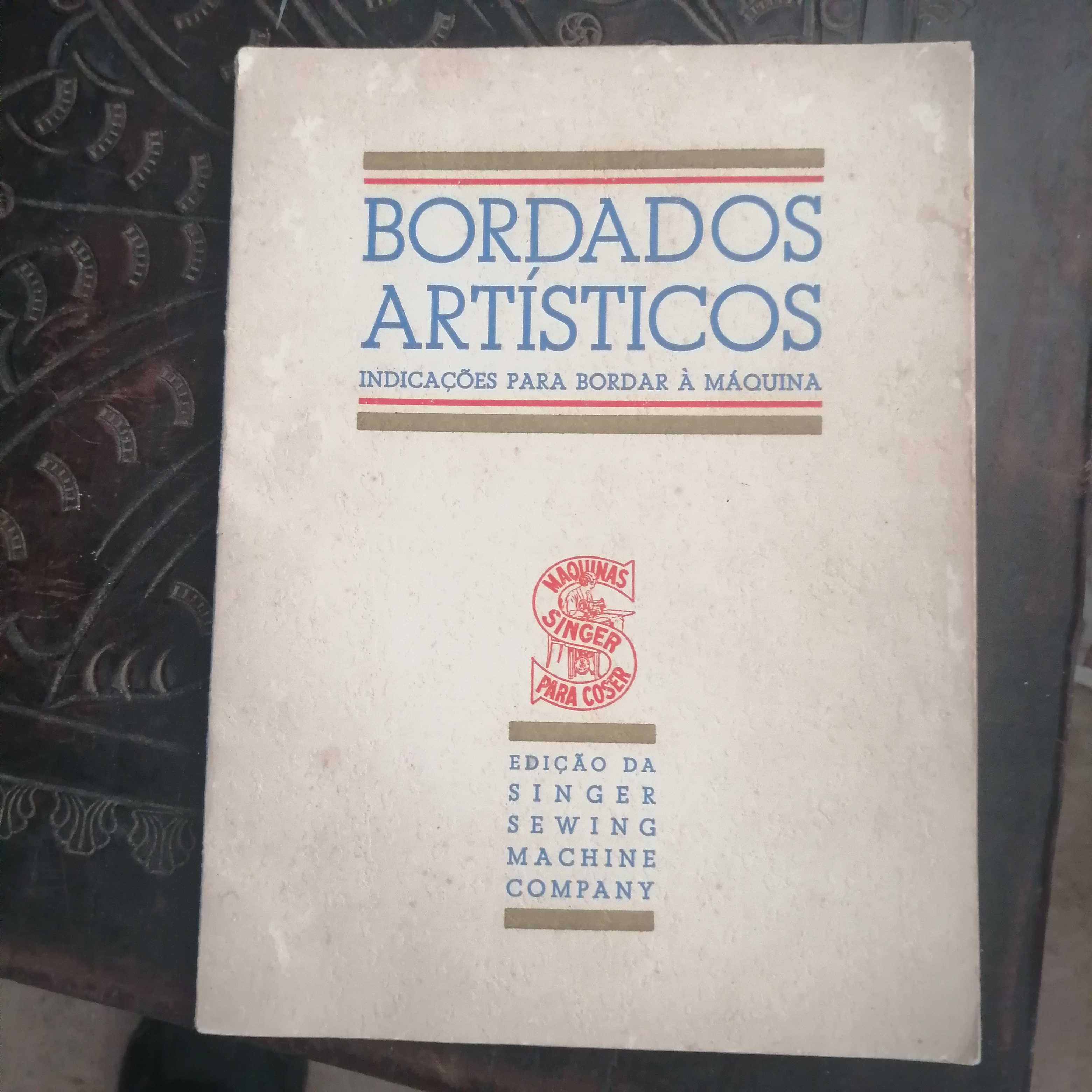 livro antigo , bordados artisticos maquinas singer