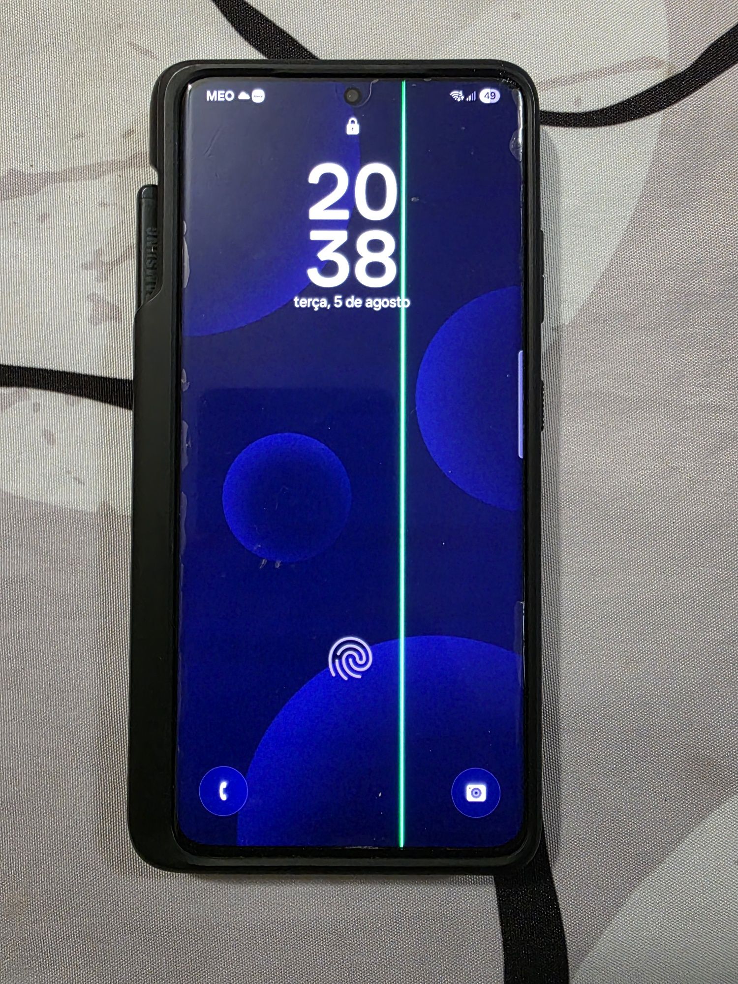 S21 ultra , linha verde no ecrã
