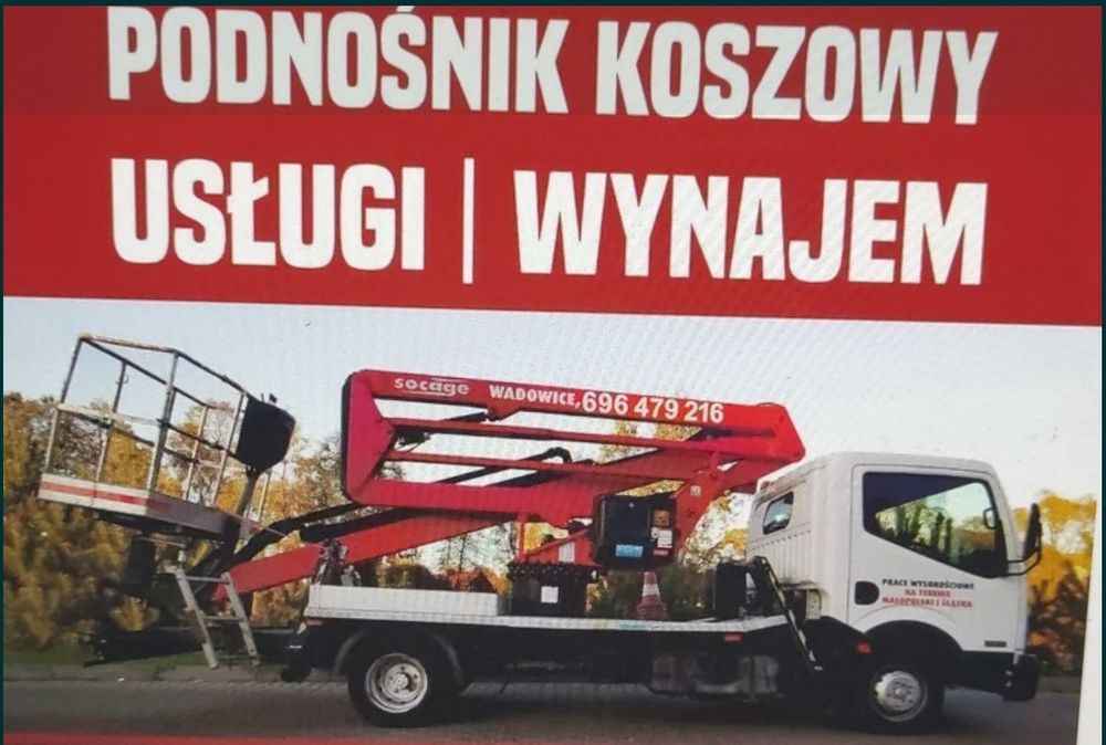 Wycinka drzew przy użyciu podnośnika koszowego zwyżki