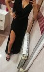 Czarna długa maxi sukienka Lou 36 s studniówka osiemnastka wesele gala